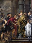 Anthony Van Dyck Saint Ambrose barring Theodosius I from Milan Cathedral painting